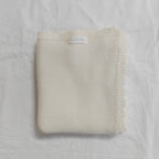 Cotton Scalloped Edge Baby Blanket - Ecru