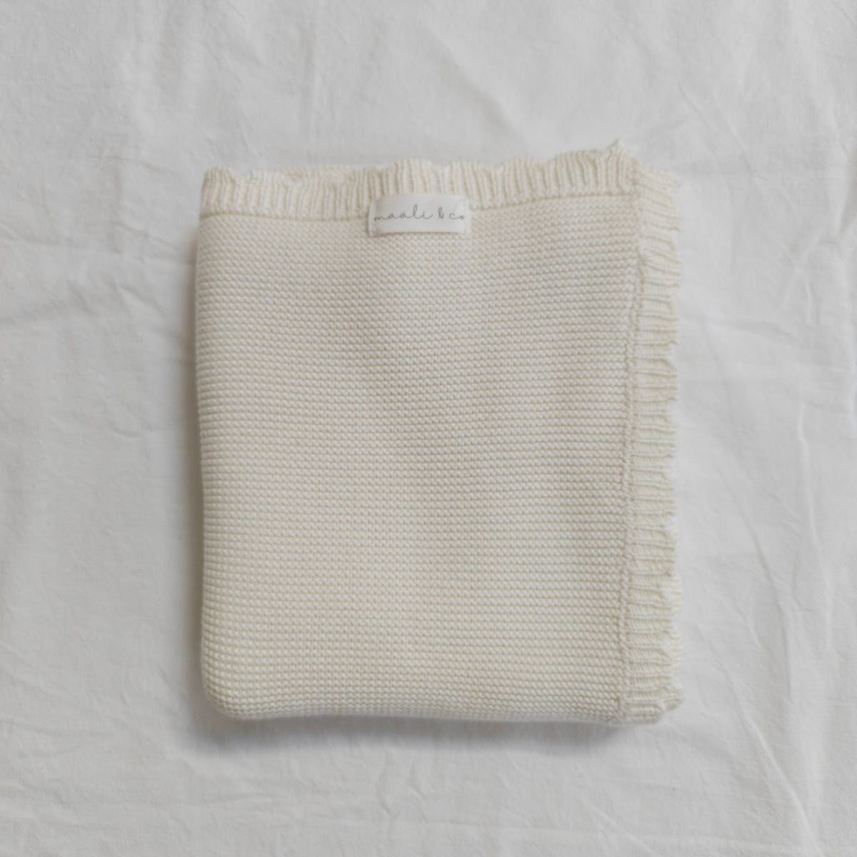Cotton Scalloped Edge Baby Blanket - Ecru
